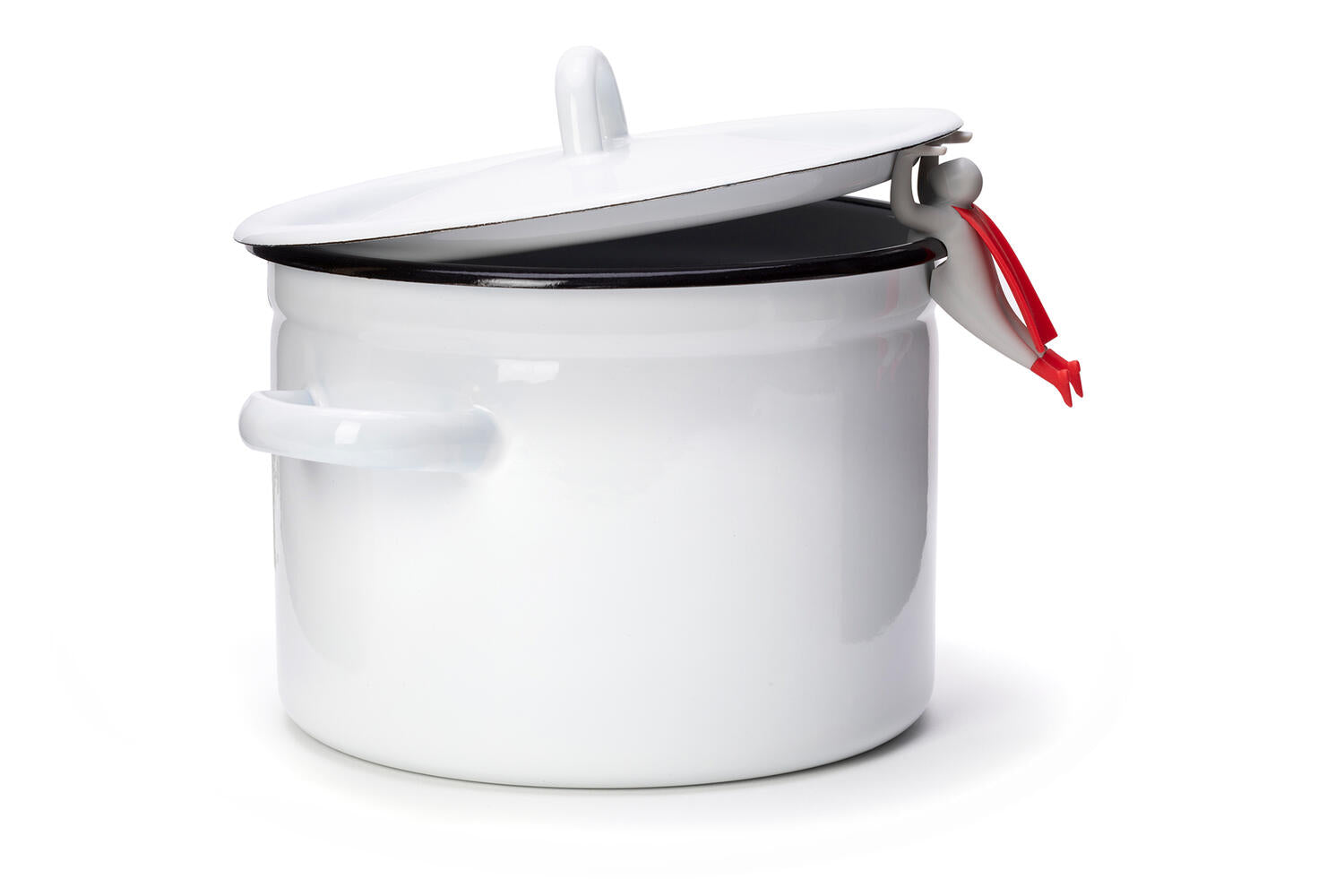 Steaman Ske- og grydelågsholder - rød/sort